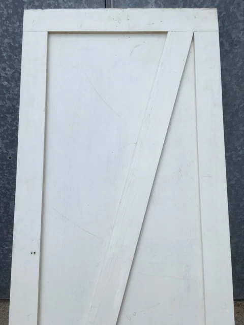 21”x50 7/8” Reclaimed Old Painted Pine Two Panel 1 Over 1 Short Internal Door 9