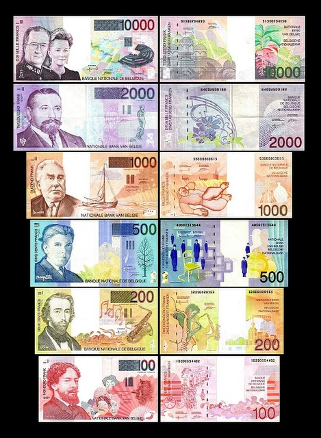 2x  100 - 10.000 Fr. - Edition ND 1994 - 2001 - Replik - Belgien 01