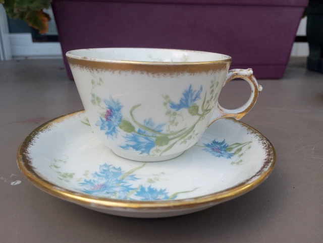 6 TASSES +SOUCOUPES Ancien PORCELAINE DE LIMOGES Estampillée Décor OR