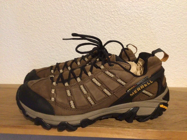Men’s Merrell Walnut Brown Black Continuum Sz 9.5 Performance Trail Hiking Shoe
