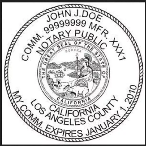 State of CALIFORNIA  | Custom Round Self-Inking Notary Public Stamp Ideal 400R