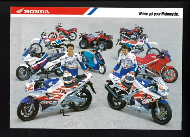 Honda Motorcycle Range 8 Page Catalogue Brochure 12/92