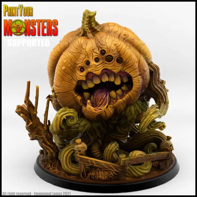 3D PRINTED PRINT Your Monsters Giant Pumpkin Pumpkins Attack Pack 28mm ...