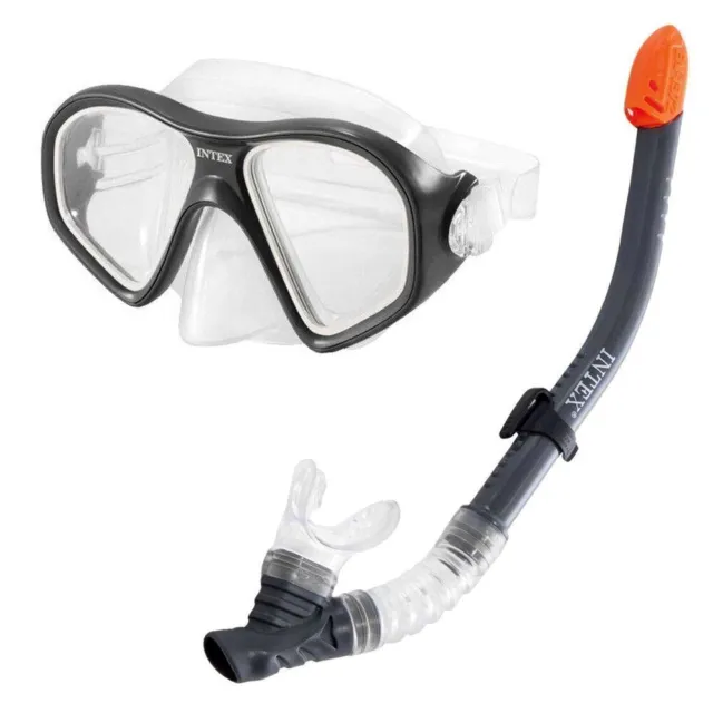 INTEX Schnorchel Tauch Set Reef Rider Grau Tauchmaske Taucherbrille + Schnorchel