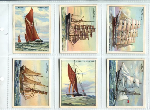 Rigs of Ships 1929 Wills Cigarette Cards - Full Set of 25 Large Cards