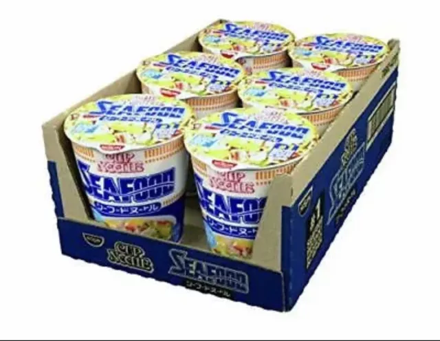 Nissin Cup Ramen Seafood Noodle Soup 2.68 Ounce (Pack of 6) Japanese Ramen Food