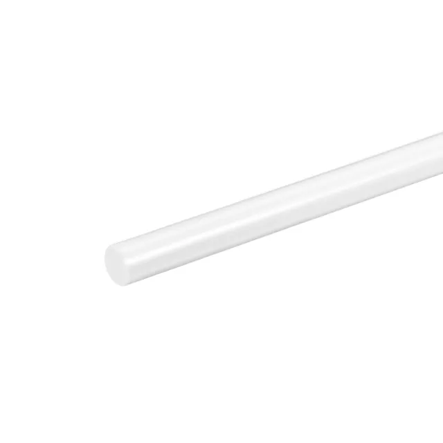 6mm x 50cm Barra redonda plástico ABS blanca para modelos arquitectónicos