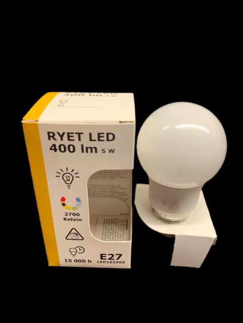 Ikea RYET E27 5W LED Globe Bulb 400 Lumen Warm Globe Opal 4xSet  10371203 21633