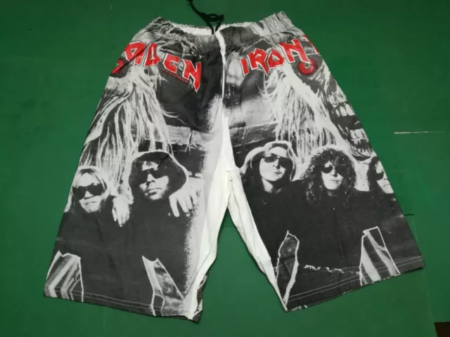 Iron Maiden - Vintage Pantalones Cortos, Talla M/L - Made En Italia 1990s