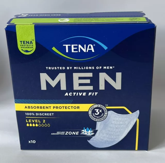 Tena Hommes Actif Compatible Avec Absorbant Protection Disques Niveau 2. 10 Lot