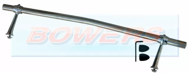 24" Inch Stainless Steel Chrome Classic Car Curved Cranked Badge Bar With Feet