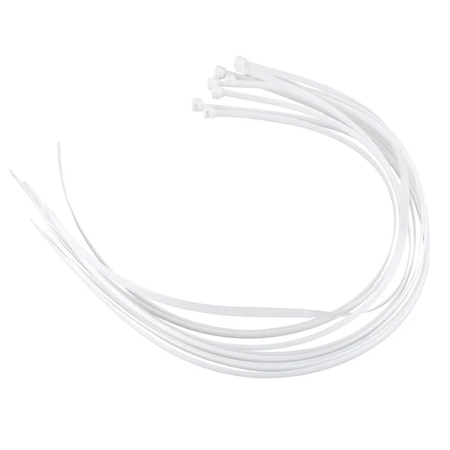 10 fascette per cavo extra lunghe 76 cm avvolgimenti cerniera bianca W1D7