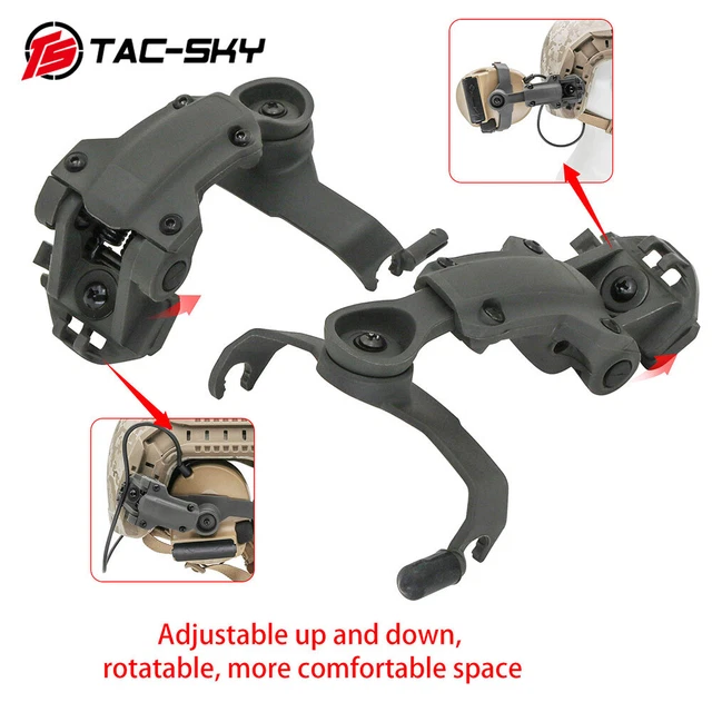 TS TAC-SKY Tactical Helmet Rear ARC Rail Kit for PELTO ComTac II III Earphones