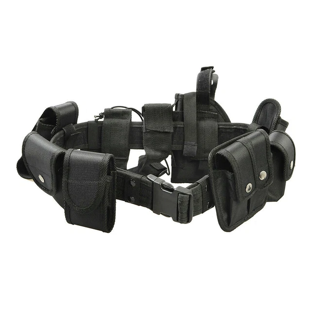 NATGAI 10 In 1 Duty Belt Black Law Enforcement Tactical Equipment System Set Police Security Military Tactical Duty Utility Belt