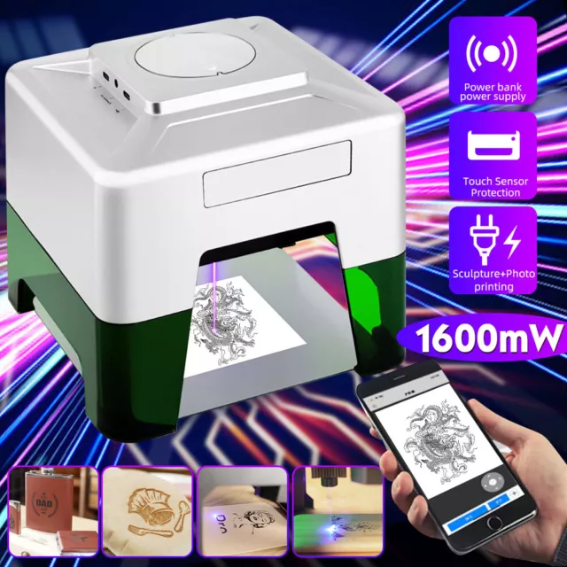 1600mw Bluetooth CNC Laser Engraving Machine Mini DIY Laser Printer For Android/