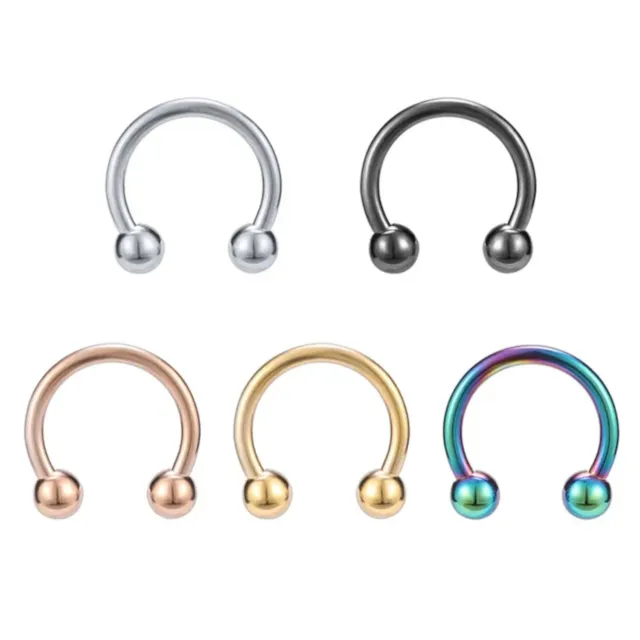 Piercing Ferro di Cavallo Orecchio naso Labbra Anello Acciaio 5 Colore unisex