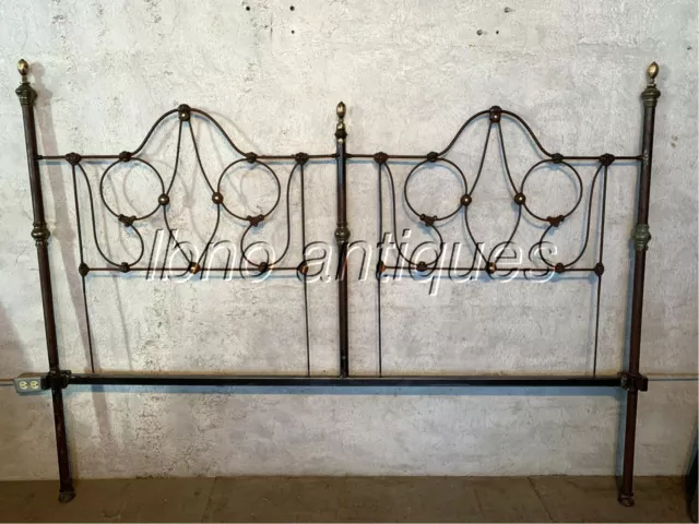 Antique King Size Cast Iron Bed Headboard . Custom Made. 82" Wide