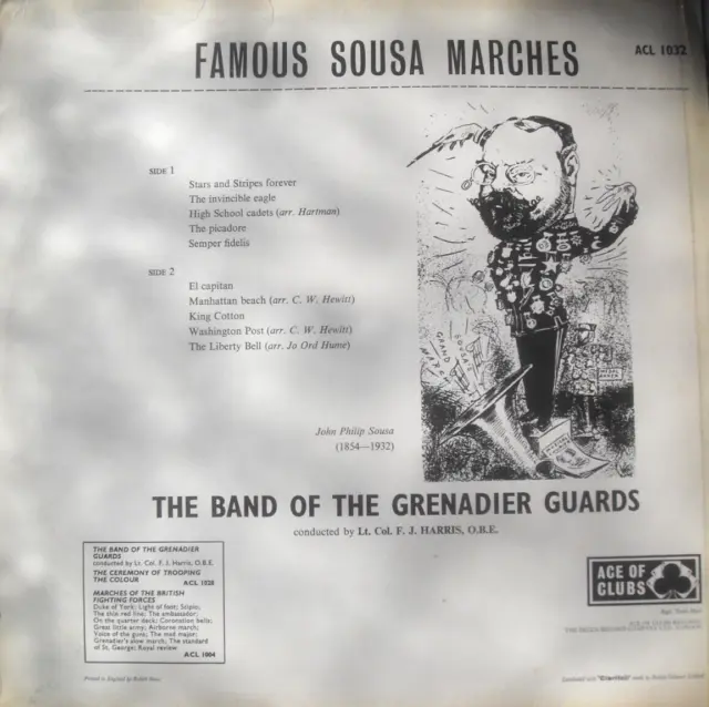 Band Of The Grenadier Guards - Famous Sousa Marches (Decca 1960) 12" vinyl LP VG 2