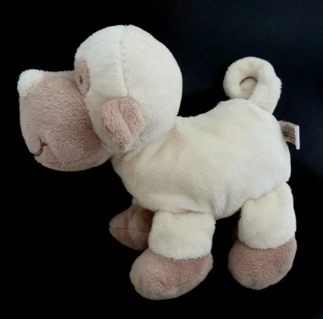 T1. DOUDOU PELUCHE GIPSY SINGE CHIEN BLANC MARRON BEIGE CLAIR 20cm ETAT NEUF