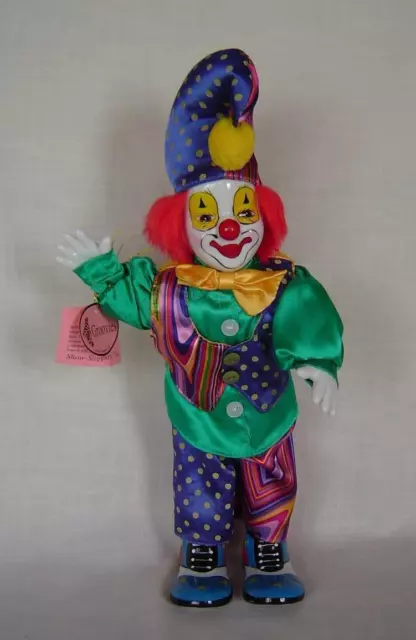 Vintage Show Stoppers Collectible PORCELAIN GROOVIES CLOWN 14" DOLL Hand Painted