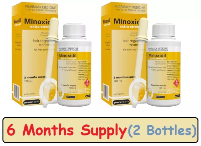 2XBottles  AS (REGAINE 5%) 2 X 180mL 6 MONTH SUPPLY HAIR LOSS TREATMENT