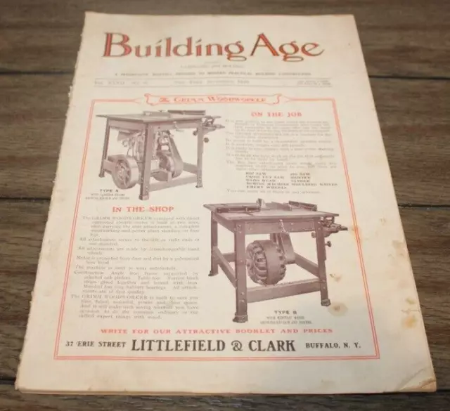 Antique September, 1910 BUILDING AGE MAGAZINE Architecture ADS++ Tools
