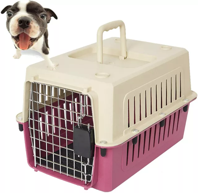Kariyer 20" Pet Crate Portable Plastic Small Cat Dog Carrier Cage Airline Box