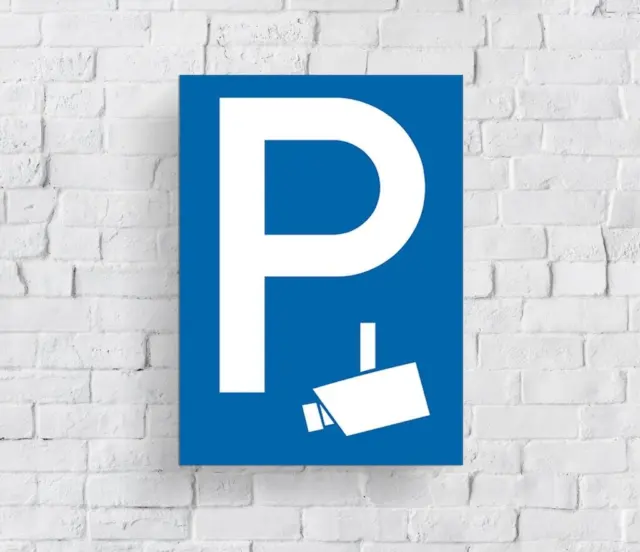 Parkplatzschild Videouberwacht aus Alu-Verbund - Parkplatzschild Personalisierte