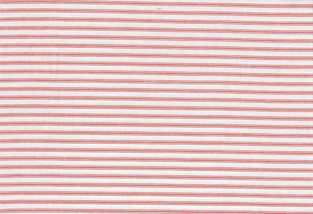 Red Triple Stripe on White Cotton Fabric (112cm per meter)