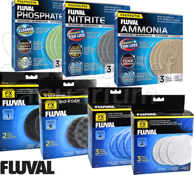 Fluval FX Series Media Pads/Foam/Carbon/Phosphate/Nitrite/Ammonia FX4/FX5/FX6