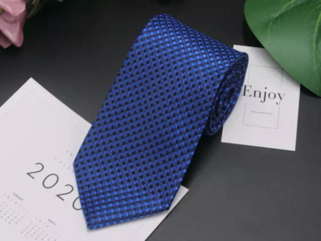 Mens Silk Jacquard Formal Business Pattern Striped Ties Slim 8cm Necktie Wedding