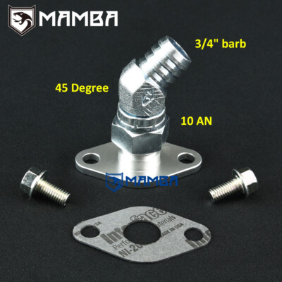 Turbo Oil Pan Flange 45 Deg 1/2 BSPT to 3/4" Barb Fitting For TOYOTA 1JZ / 2JZ