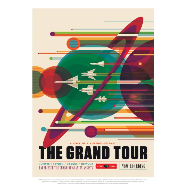 The Grand Tour NASA Space Tours Travel XL Wall Art Canvas Print