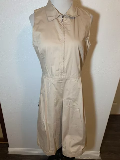 ARMANI COLLEZIONI Sleeveless Zip Front Fit & Flair Cotton Stretch Dress Sz 8
