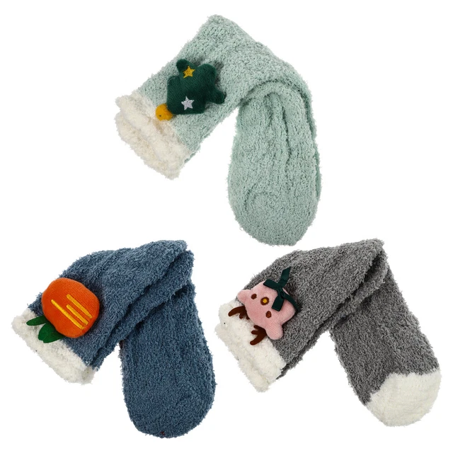 3 Pairs Calzini Caldi E Soffici Calzini Pile Di Corallo Pantofole Pelose Caldo