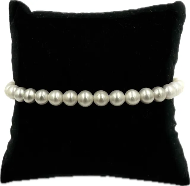 Bracelet Pearls Cultured White Gold Solid 18K Vintage '80 Made in Italy