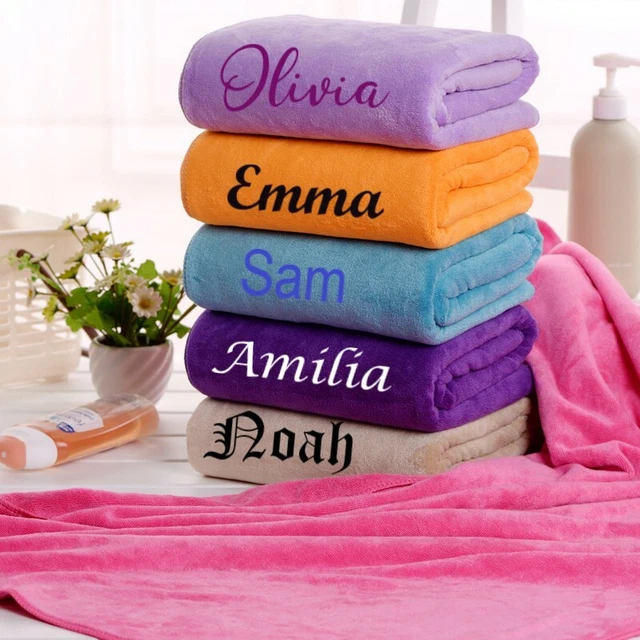 Personalised embroidered Microfiber Swimming beach towel Gym Sport Footy Towel
