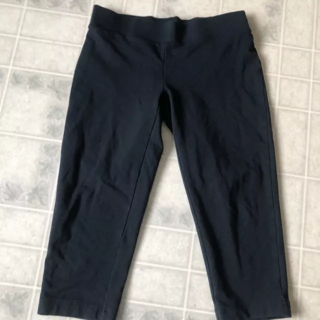 J Jill Pure Jill Sz XS Navy Blue Knit Slim Leg Cropped Pants