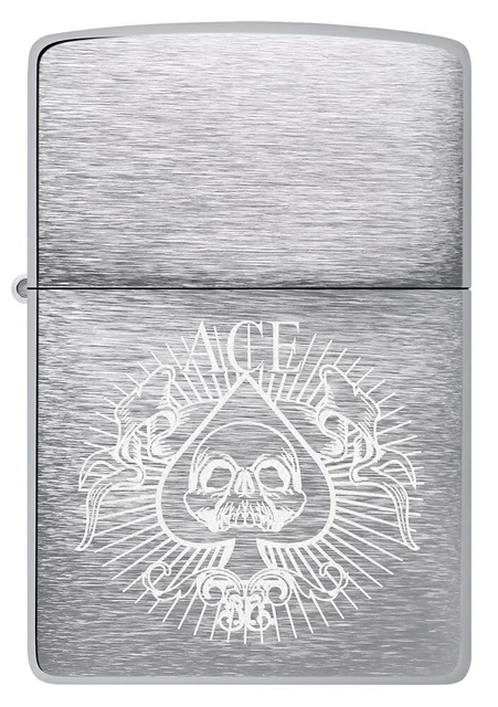 Zippo 48500, Ace of Spades/Skull Design, Brushed Chrome Lighter