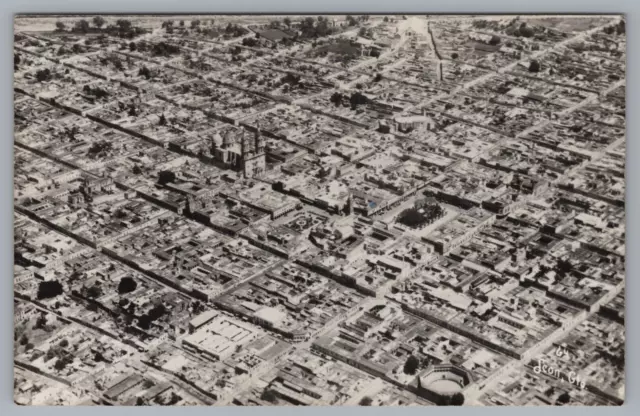 Aerial View Leon Guanajuato Mexico RPPC Real Photo Postcard