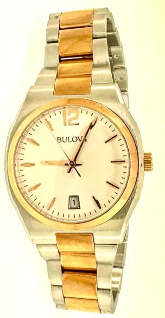 Bulova 98M120 Women's Analog Round Two-Tone Date Quartz Watch