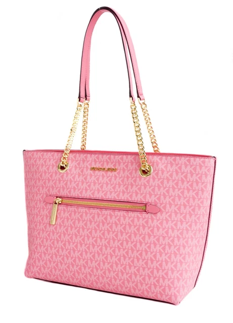 Michael Kors Bag Handbag Jet Set Ltem Md Zip Chain Tote Bag Tea Rose New