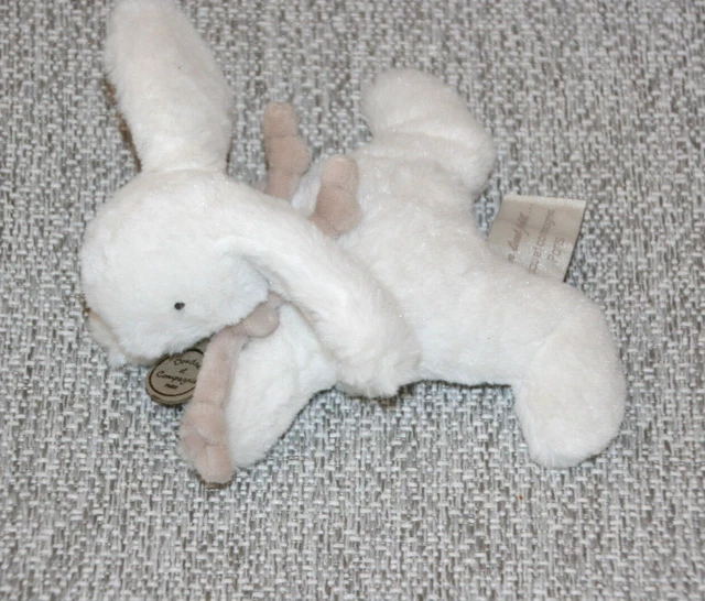 Doudou Et Compagnie Doudou Lapin Bonbon Blanc Mon Tout Petit Echarpe Beige Kom9