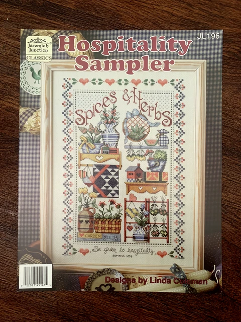 1992 JEREMIAH JUNCTION "Hospitality Sampler" Cross Stitch Chart #JL196 OOP Vtg