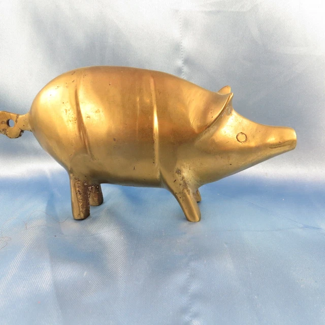 Vintage BRASS Pig Piggy Figurine Heavy Paperweight Door Stop Desk Decoration Vintage BRASS Pig Piggy Figurine Heavy Paperweight Door Stop Desk Decoration