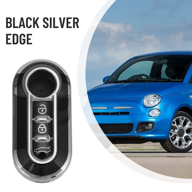 Étui à Clés Silicone Pour Fiat 500 - Housse TPU Avec Porte-Clés, Modèle "Don't Touch My Key"