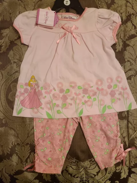 NEW DISNEY PRINCESS 2T Girls Tunic Dress and Leggings Aurora 2 pc Set
