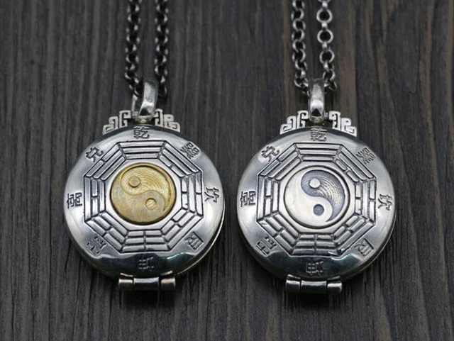 INF Collana con ciondolo Yin Yang Nero/bianco Bracciali