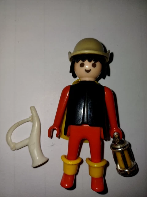 PLAYMOBIL VINTAGE MÉDIÉVAL chevalier aigle noir tambour drapeau set