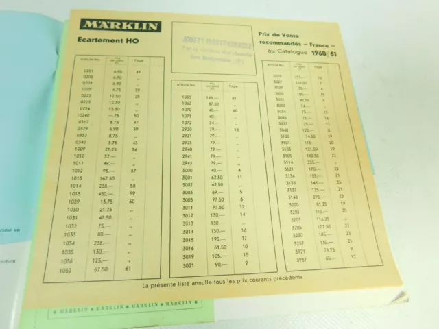 BT672-0,5 # Märklin Katalog 1960/61 F Bfrs Avec Coupon / Liste, Français 3